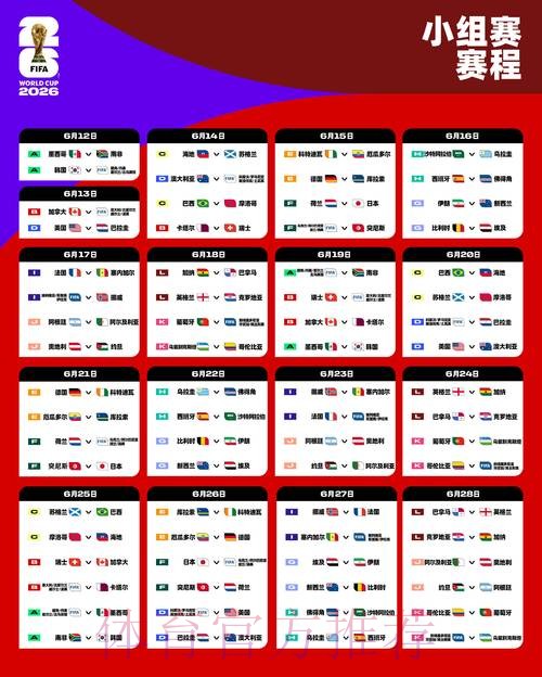 2026世界杯每日赛程详细安排赛事详情在哪里看